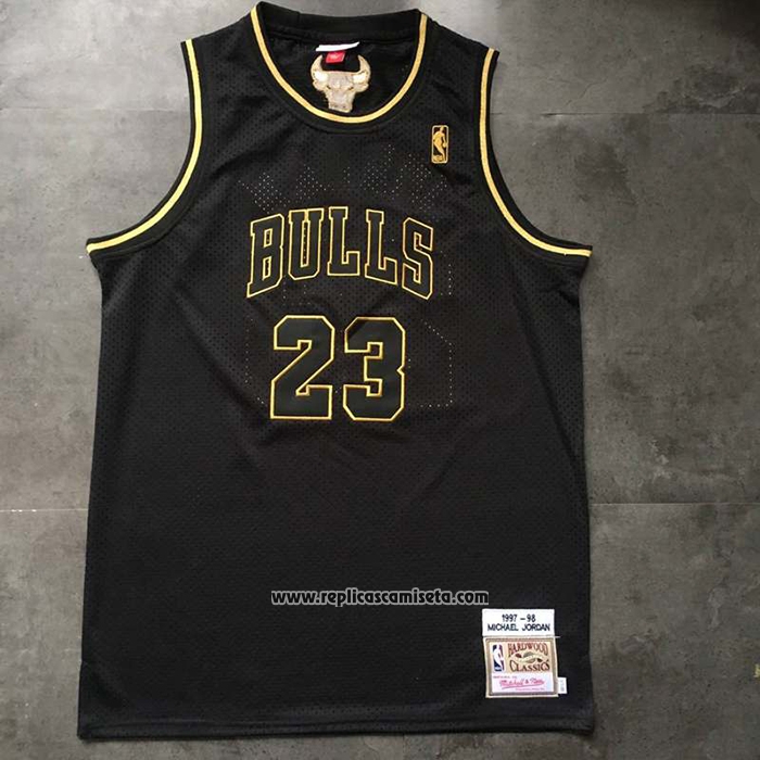 Camiseta Chicago Bulls Michael Jordan #23 Retro 1997-98 Negro